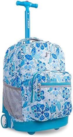 J World New York Sunrise Rolling Backpack - 18" (Blue Vine)