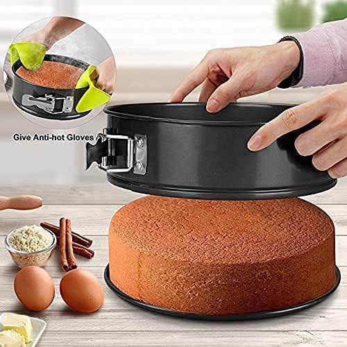 Image of 4-Piece Baking Tools Set Non-Stick Carbon Steel Round Cake Mould 20cm, Muffin Tray, Rectangular Bread Loaf Mould, Measuring Cups and Cookie Cutter Microwave OTG Oven Safe Bakeware Tools