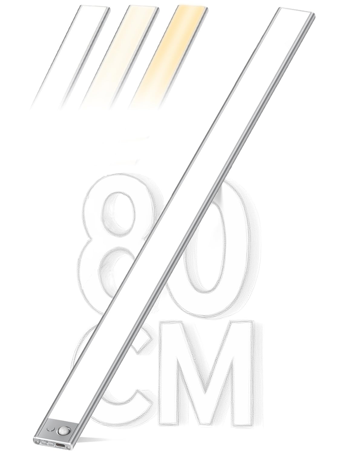 296 LED Unterbauleuchte Küche Dimmbar, 80CM Lichtleiste Schrankbeleuchtung mit Bewegungsmelder, 6600mAh wiederaufladbar Lampe Beleuchtung, 3 Farbmodi 2700-6500K magnetische leiste für Schränke