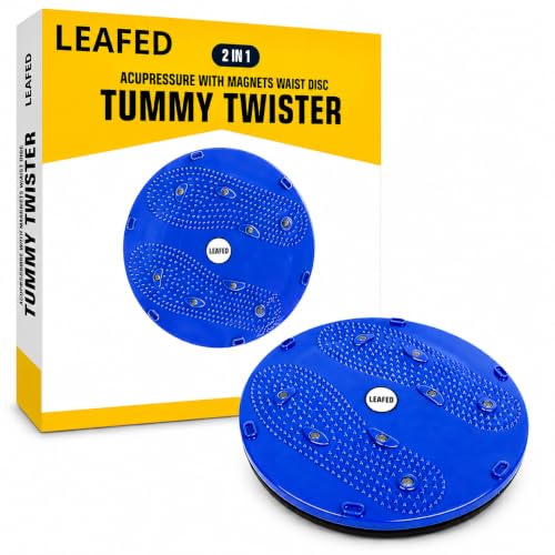 Image of LEAFED 2-in-1 Tummy Twister Exercise Machine for Men & Women | Slimming Waist & Belly Exercise Disc | Double-Sided Acupressure Reflexology Board with Magnets | Anti-Skid Twisting Disc for Home Workout & Weight Loss | Effective Twister Machine for Women's Belly Fat