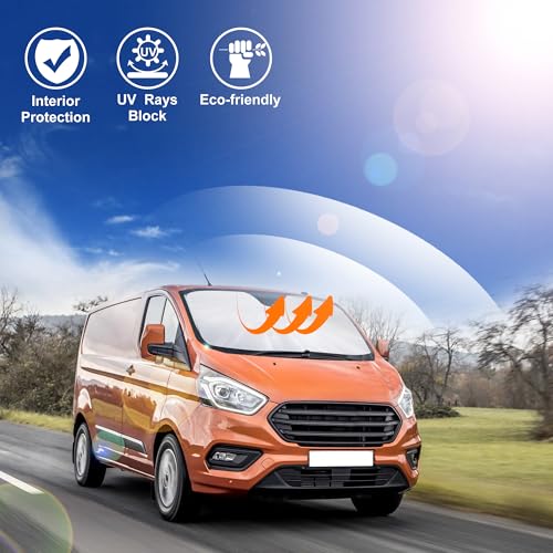 Image of Windshield Sun Shade Custom Fit Ford Transit 2015-2024 2025 2026 Accessories Foldable Sunshade Front Window Shade Protector Keep Your Car Cool