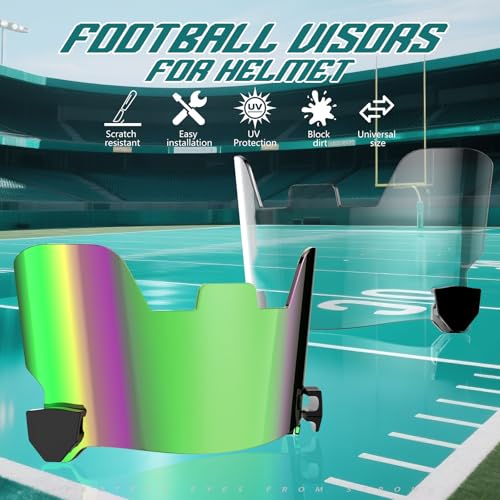 Image of KUBQLIG Football Helmet Visors, Clear and Tinted, 1 or 2 Pack | Clear and tinted options for many youth and adult facemasks with installation hardware