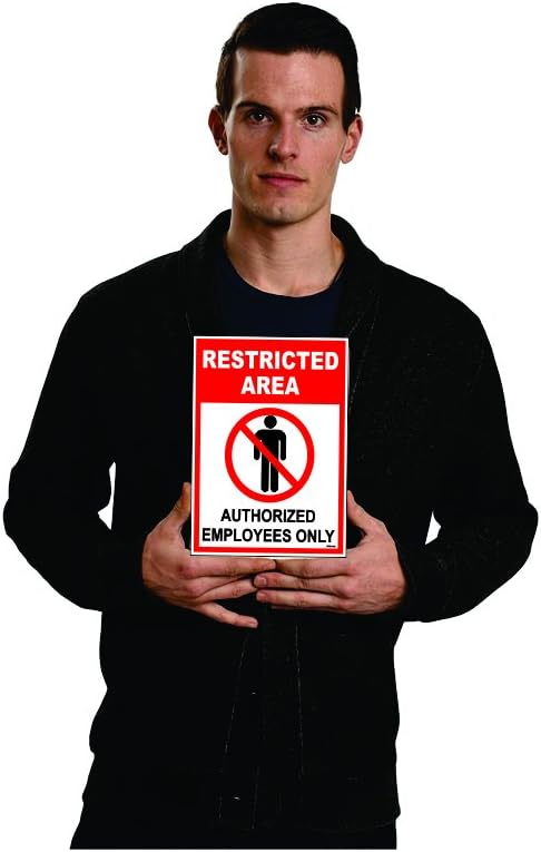 Restricted Area Authorized Employee Only Sign Board - 200 x 150 mm, RES-AREA-SB-59(8X6)