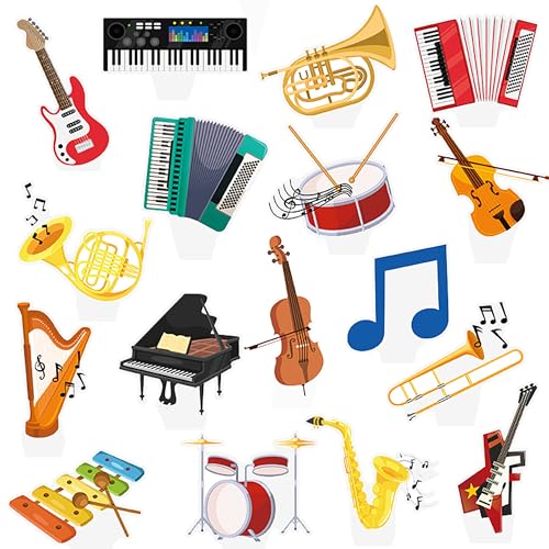 C L Cooper Life CUPCAKE TOPPER-245 48Pcs Musical Instrument Cupcake Toppers Musician Birthday Party Decorations Music Note Guitar Piano Violin Theme Cupcake Picks Decorations cover
