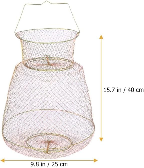 Cast Nets for Fishing Accessories Protective Basket Metal Cage Shrimp Baskets Supplies, Black