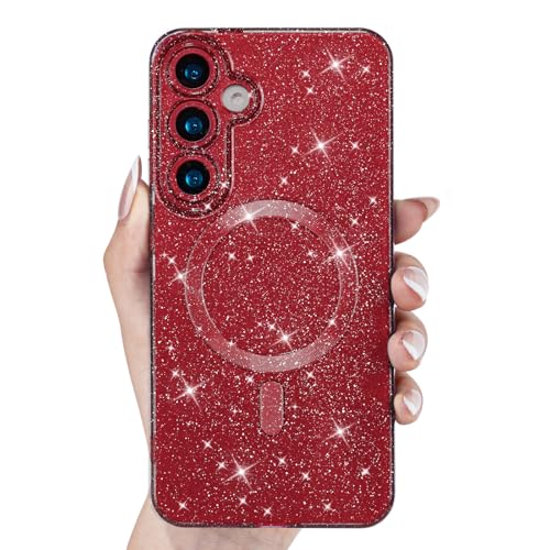 Coque rigide Samsung S23 FE paillettes bordeaux finie les rayures et chutes