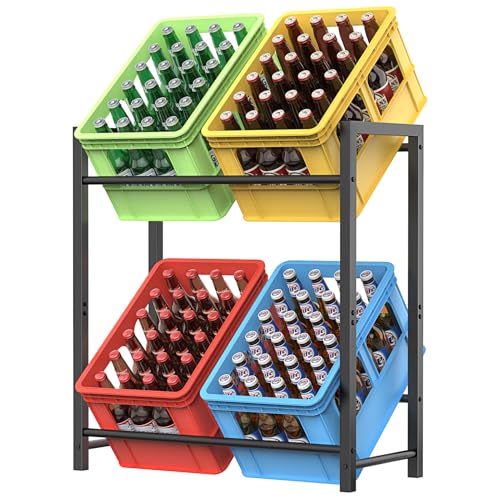 Dura fino a 120 kg: il supporto per casse da birra può sostenere un totale di 120 kg e può sostenere molto bene il peso di sei grandi casse. Le dimensioni sono 70 x 31 x 75 cm. Un adeguato angolo di inclinazione consente alle cassette di poggiare tutte in modo sicuro sul telaio.