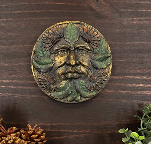 Ebros Bronzed Blooming Floral Foliage Celtic Greenman Wall Decor Tree Spirit Pan Small Round Hanging Plaque As Home Decorative Sculpture Housewarming Idea (Summer Season Sunflowers) #TOP2