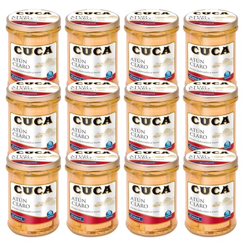 Cuca Filetes de atún claro al natural, 12 tarros de 180gr