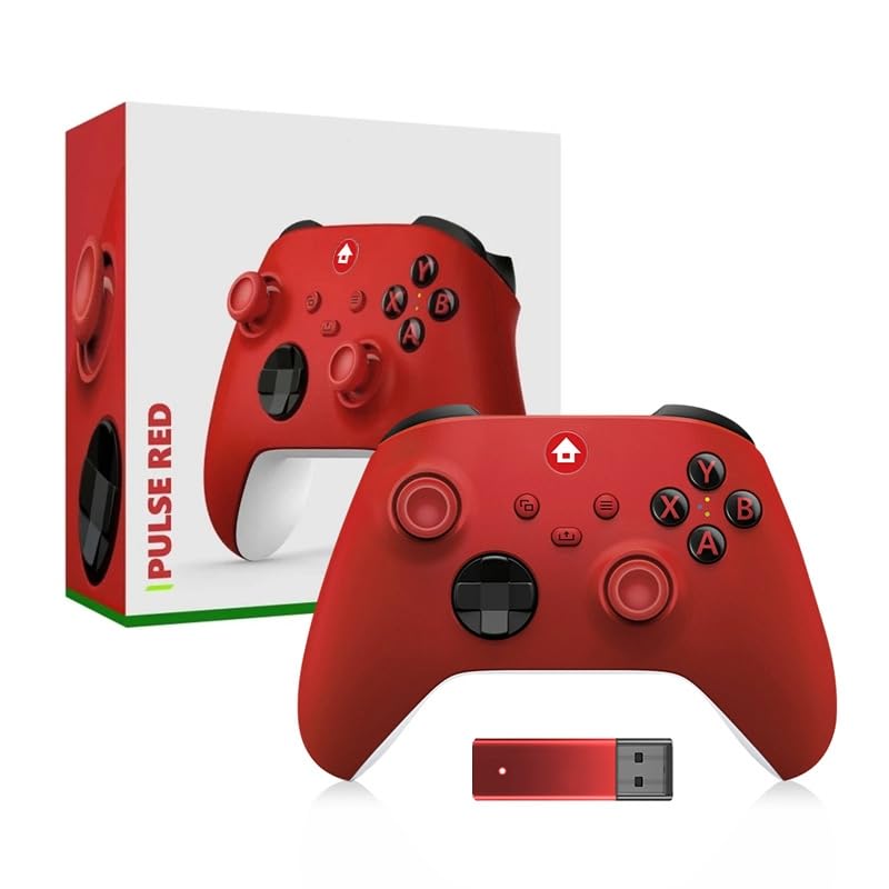 Generico Per il controller Gamepad per PC con ricevitore wireless 2.4G, impugnatura Rocker Gaming anti-scivolo, per console Xbox, Windows e accessori Gamepad per PC (rosso)