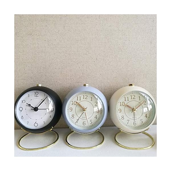 SHISEDECO Small Table Clocks, Classic NonTicking Tabletop Alarm Clock