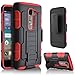LG Escape 2 Case, LG Spirit LTE Case, Starshop Full Protection Dual Layers Hybird Case with Kickstand and Locking Belt Swivel Clip With Premium Screen Protector Red
