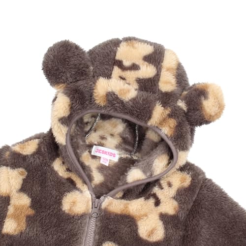 Image of Toddler Girls Boys Fleece Hoody Jacket Zip Up Teddy Coat Warm Winter Outwear