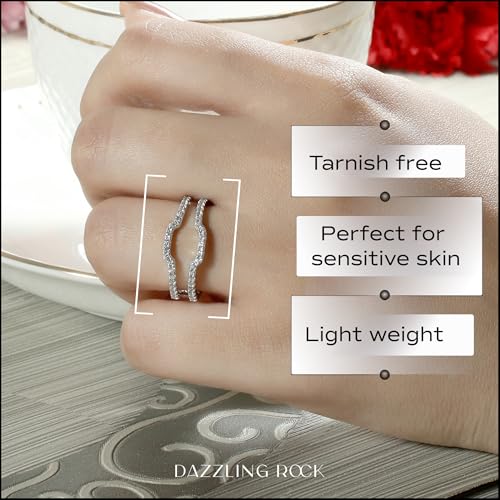 Dazzlingrock Collection Cubic Zirconia Wedding Band Enhancer Guard Ring for Women (0.50 ctw, Color White, Clarity Clean) in 925 Sterling Silver2