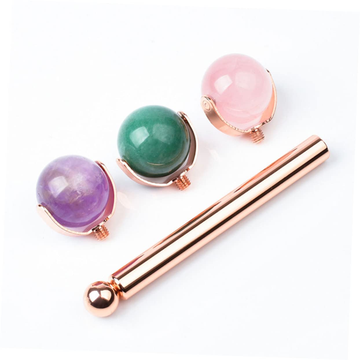 FOMIYES Lot De 3 Rouleaux De Jade Pour Soins De La Peau Pour Les Poches Et Les Rouleau Léger Pour Le Visage Pour Un Usage Quotidien
