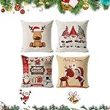 cojines navidad aliexpress 🎄 [Decoración del Hogar]: Las fundas de almohada navideñas se pueden aplicar a muchas escenas, como sofás, camas, sillas, etc., para iluminar su sala de estar, muy adecuadas para decoraciones y fiestas navideñas.