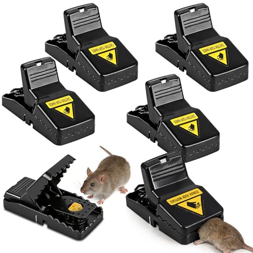Mausefalle 6 Stück Profi Rattenfalle Mäusefalle mit Schnappmechanismus Wiederverwendbare Mausfalle mit Köderbecher Effektive Schnappfalle für Mäuse Ratten Haus Keller Garten
