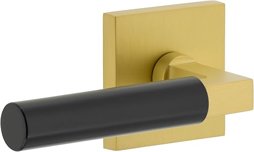 Viaggio Quadrato Rosette Satin Brass Single Dummy con palanca lisa Contempo negro satinado