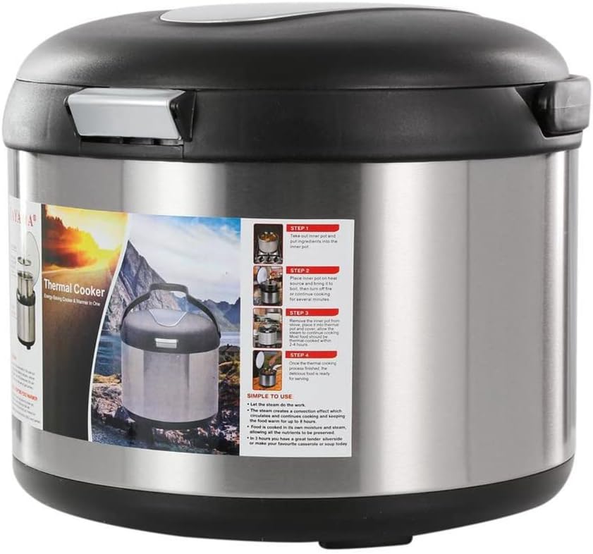 Tayama Stainless Steel Thermal Cooker,Black,5 Qt.