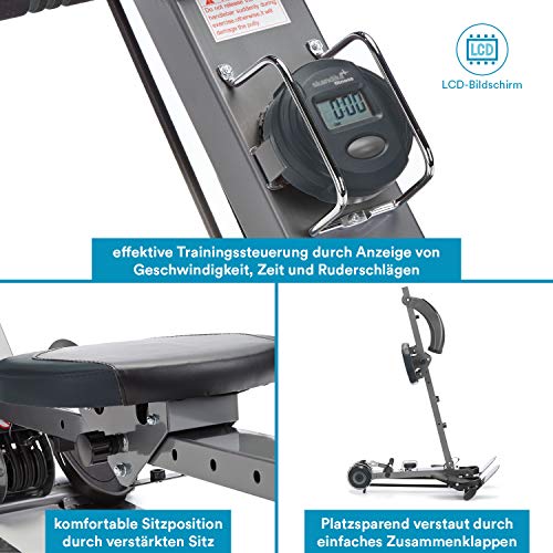 Skandika Rudergerät Poseidon | 2 in 1 Multi Gym, klappbar, Polyfiber Zugsystem mit 3 Widerstandslevel, Inkl. 3… – Bild 4