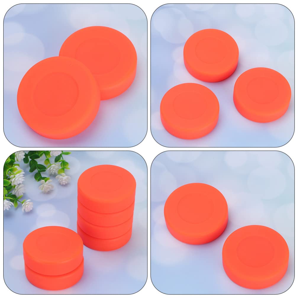 VANZACK Lot de 3 Palets de Hockey Orange en PVC Léger à Faible Friction pour Entraînement et Jeu Extérieur sur Béton Lisse ou Terrain