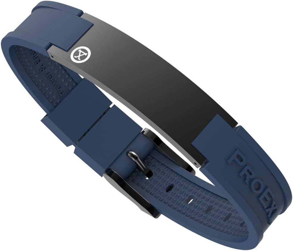 PROEXL® Best Sports Golf Magnetic Bracelet Carbon Satin Black with Blue Strap Waterproof