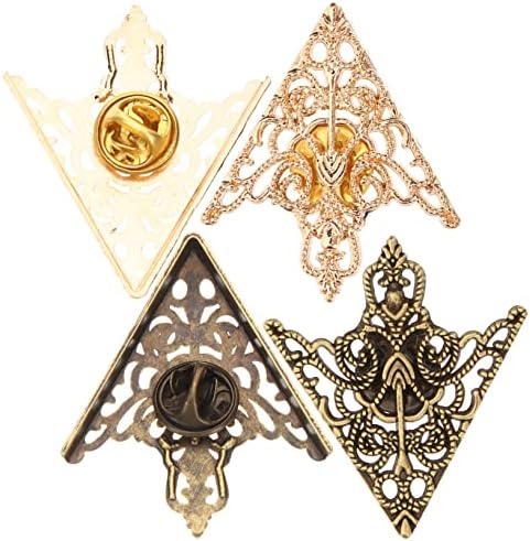 SOIMISS 4pcs Openwork Pattern Collar Pin Mens Lapel Pin Retro Decor Classic Dress for Women Coat Brooch Clips Antique Collar Mens Collar Brooch Retro Brooch Clip Clothes Decor Collar