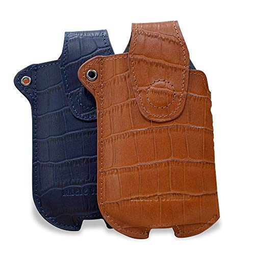 Funda para cigarrillos electrónicos IQOS 2.4, 2.4 Plus, 3.0, Duo Heets, piel auténtica, piel de cocodrilo Cover