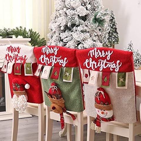 Plcnn Christmas Chair Covers for Holiday Decor Cover