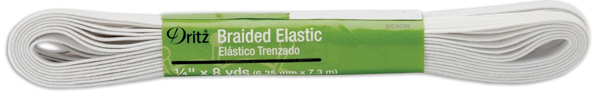Dritz Braided Elastic 1/4'X8yd-White