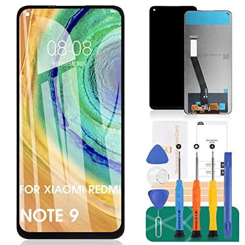 para Xiaomi Redmi Nota 9 de reemplazo de Pantalla para Redmi Nota 9 LCD Display para Redmi Nota 10X 4G Pantalla táctil para Redmi 10X 4G digitalizador Asamblea M2003J15SG Kits de reparación (Negro)