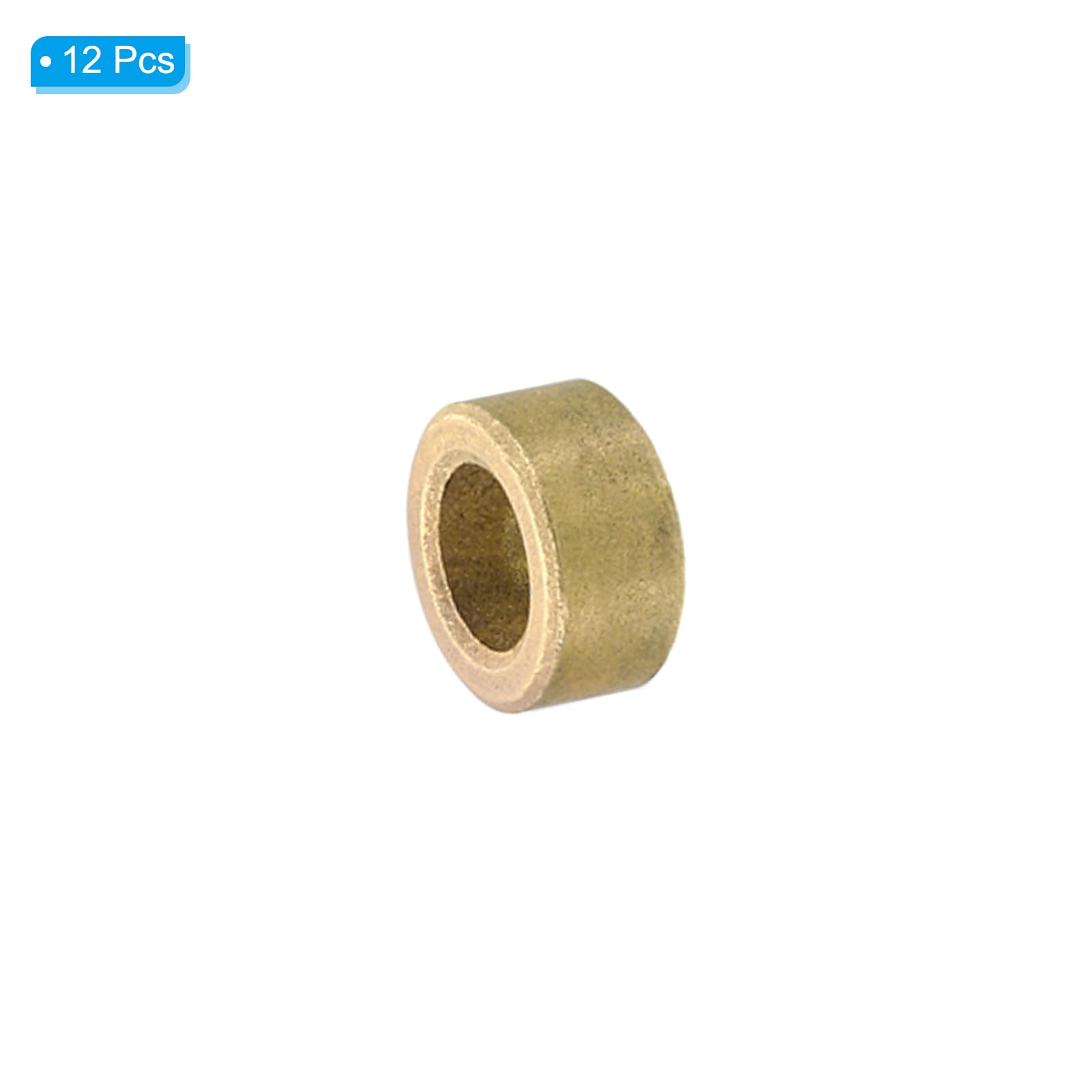 PATIKIL M6 Brass Spacers, 12 Pcs Metal Spacer Brass 6mm ID x 10mm OD x 5mm L Brass Spacers Screw Standoff for 1/4inch or M6 Screw Bolts - Image 3