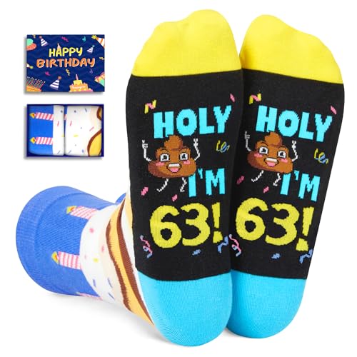 HAPPYPOP 63rd Birthday Gifts Ideas - 63 Year Old Birthday Gifts for Men Women, 63 Bday Year Old Gift, 63rd Socks