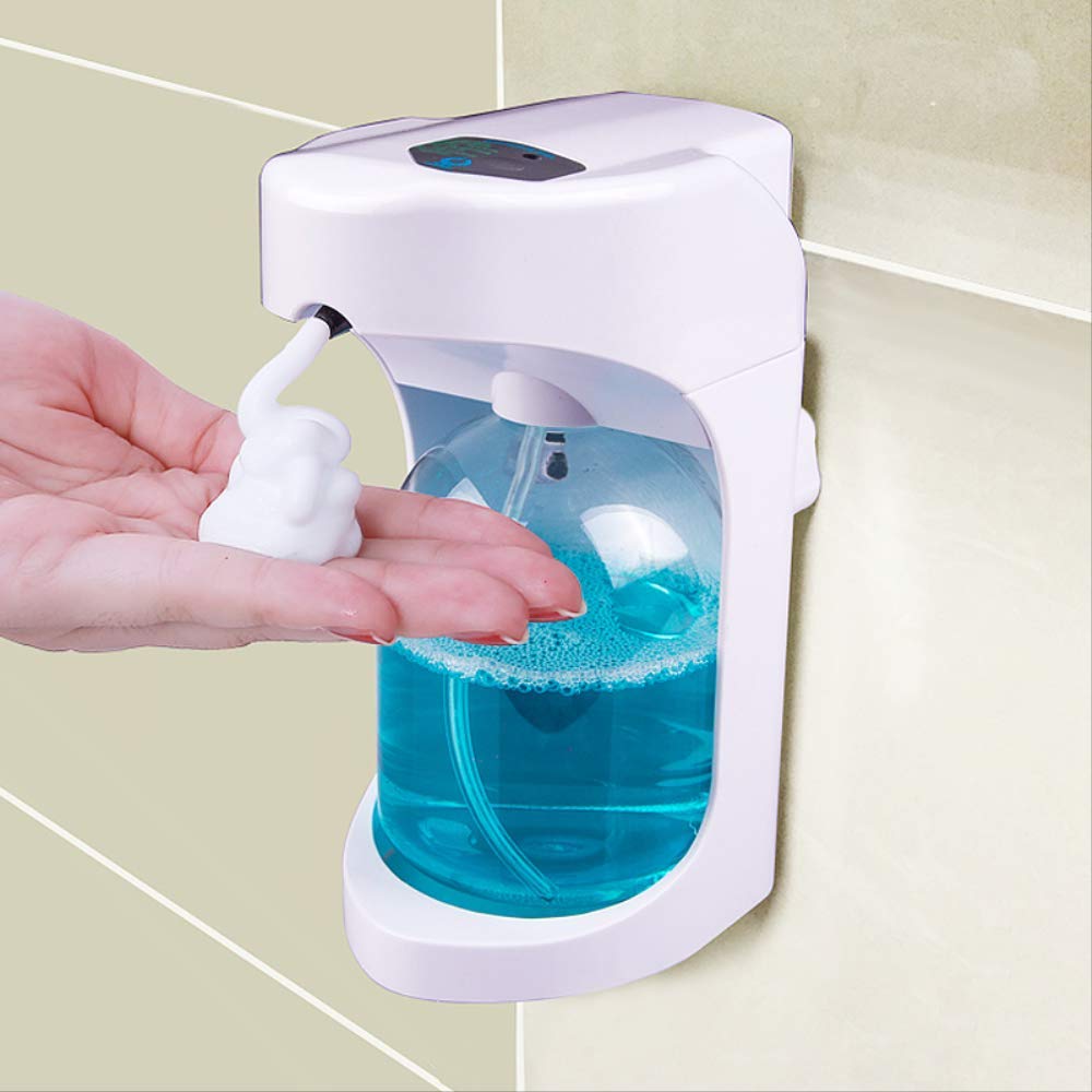 Dispenser di Sapone da Cucina per Bagno Touchscreen A Parete con Dispenser di Sapone Liquido da 500 Ml Bianca