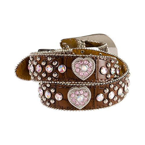 M&F Western Girls' Hearts Belt (Little Big Kids), Brown, 242