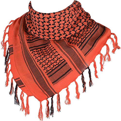 100% Cotton Scarf Military Shemagh Arab Tactical Desert Keffiyeh Thickened Head Neck Scarf Wrap for Women and Men 43