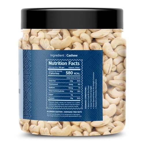 Image of Flavour Foodie Premium Cashew Nuts 250gm | Kaju Nut Dry Fuits | Natural & Crunchy Premium Whole Cashews | Gluten-Free Healthy Snack | Nutritious & Delicious Gift