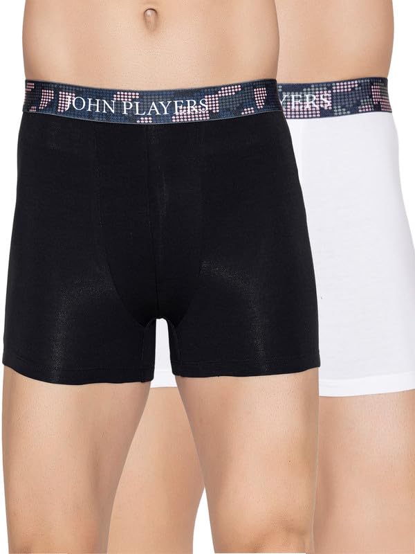 john players Pack of 2 Classic Cotton Trunks Underwear for Men with Sublimation Waistband-picture-12