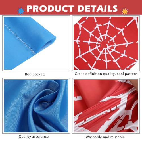 Boao 3 Pcs Spider Backdrop Birthday Decoration, Red and Blue Splicing - image 6