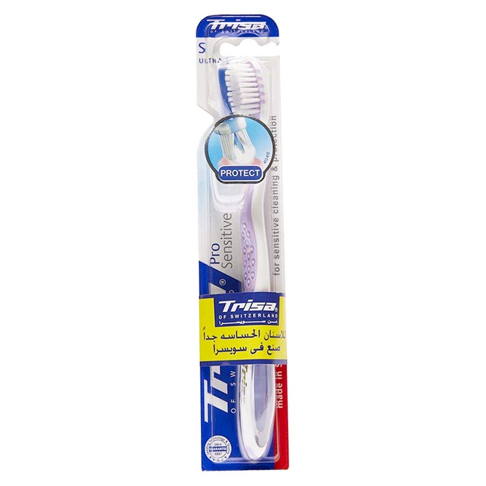 Trisa Pro Sensitive Ultra Soft Blue Plastic Manual Toothbrush, 1 Count