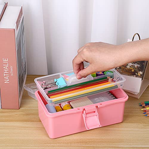 BTSKY-Small-Plastic-Storage-Box-with-Lid-Lock-Art-Supply-Storage-Organizer-with-Handled-Removable-Divided-Tray-Multi-use-Small-Storage-Container-Portable-Sewing-Box-for-Art-Sewing-Supplies-Pink BTSKY-Small-Plastic-Storage-Box-with-Lid-Lock-Art-Supply-Storage-Organizer-with-Handled-Removable-Divided-Tray-Multi-use-Small-Storage-Container-Portable-Sewing-Box-for-Art-Sewing-Supplies-Pink