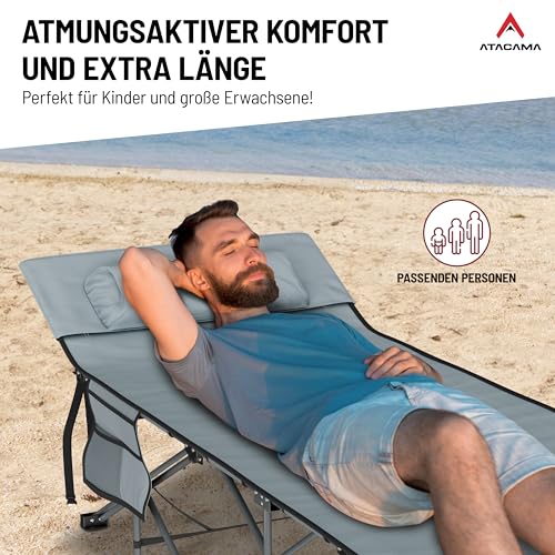 Atacama Feldbett Klappbar - Ultraleichtes Campingbett XXL für Outdoor-Abenteuer und Karpfenliege - Komfortabel, Tragbar