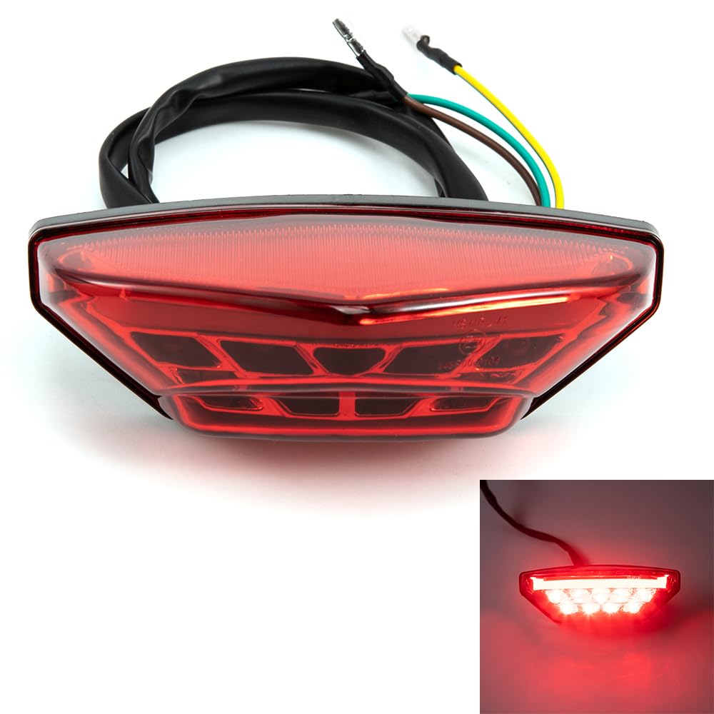 Motocykl tylne światło czerwone LED światło hamowania tylne światło tablicy rejestracyjnej uniwersalny do jazdy dziennej dla 12V motocykl skuter ATV quad trójkołowy światła hamowania (czerwony)
