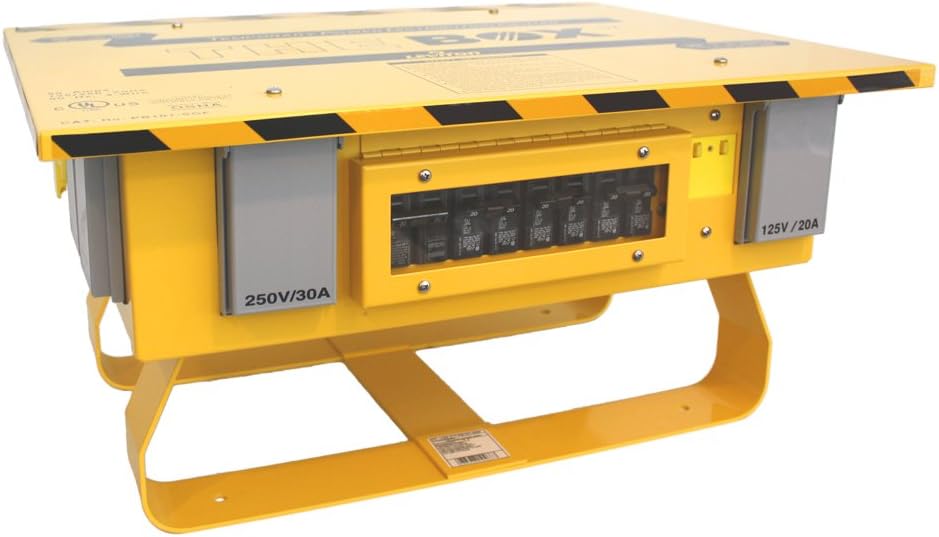 Leviton PB101-SGF 50A 125/250-Volt Portable Power Distribution Center, Yellow