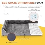 Dog Beds Large Sized Dogs, XL Orthopedic Dog Beds for Large Dogs 42"x30"x7.5", Waterproof Pet Bed with Washable Cover, L-Shaped Pet Couch with Portable Handle, Grey - Image 2