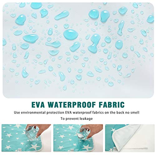 Waterproof Diaper Changing Pad (23.6"X 29.5"), Entyle Washable Reusable Breathable Leak Proof Infant Mattress Pad Portable Travel Baby Changing Mat (Blue Star） #TOP3