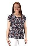 Peach Couture Womens Adorable Peplum Hem Bohemian Floral Summer Top Blouse