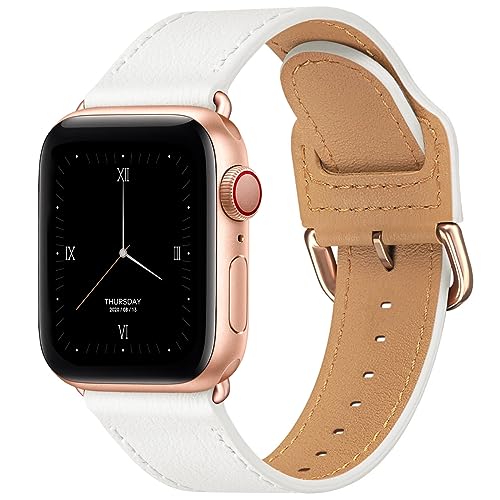 Thin Genuine Leather Bands Compatible with Apple Watch for Women Men
