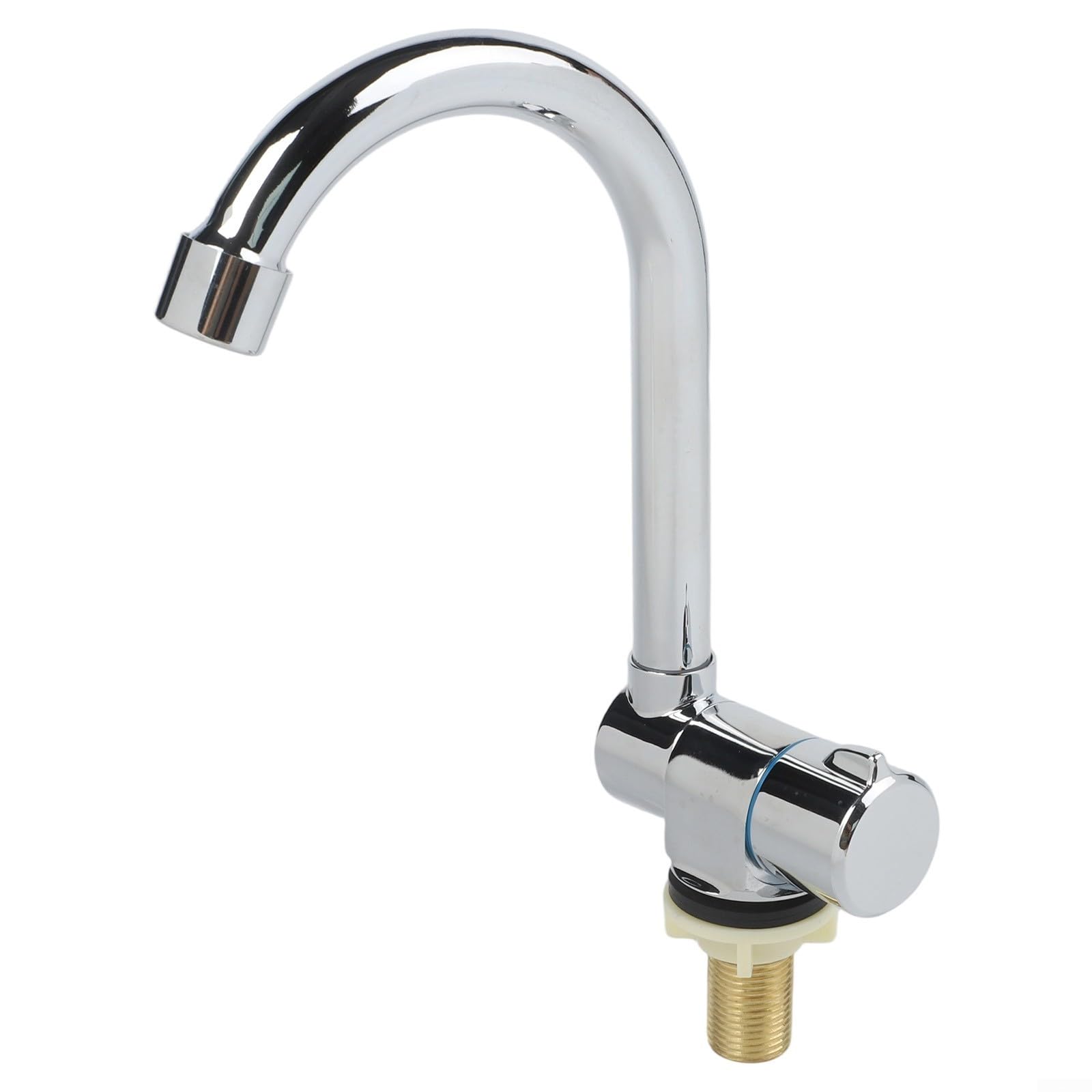 Rubinetto per camper in acciaio inossidabile con beccuccio pieghevole girevole a 360°, rubinetto singolo girevole per acqua fredda per roulotte, barca, lavandini da cucina marini e compatti