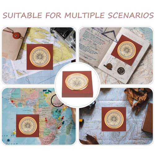 Brújula China Vintage de Madera Portátil para Camping miniatura 3